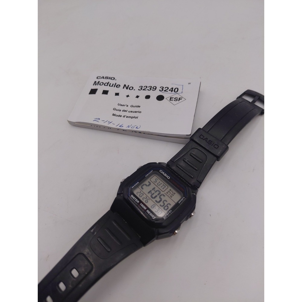 Casio Illuminator Watch Men 40mm Digital Backlight 3240 W-800H Day Date
